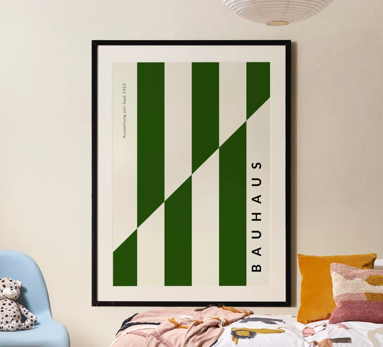 Bauhaus strisce verdi strisce verticali divisione diagonale carta hahnemühle da Janine P McGuire