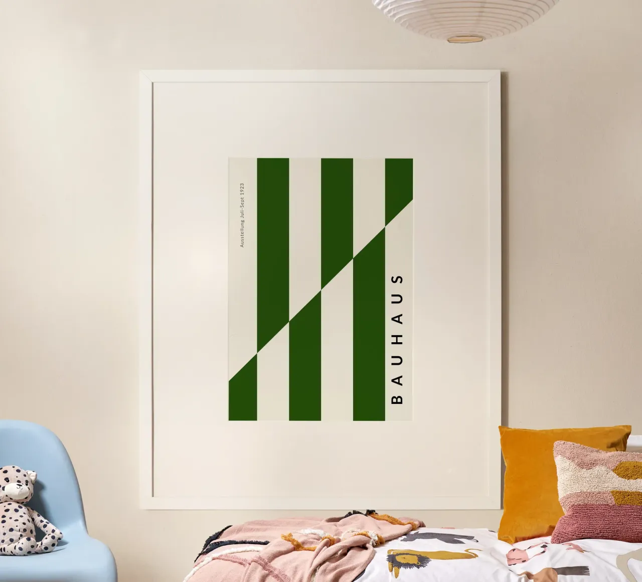 Bauhaus strisce verdi strisce verticali divisione diagonale carta hahnemühle da Janine P McGuire
