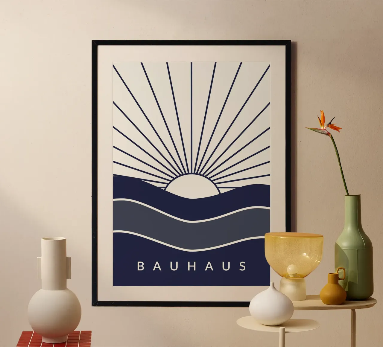 Bauhaus sole alba tramonto raggi poster da Janine P McGuire