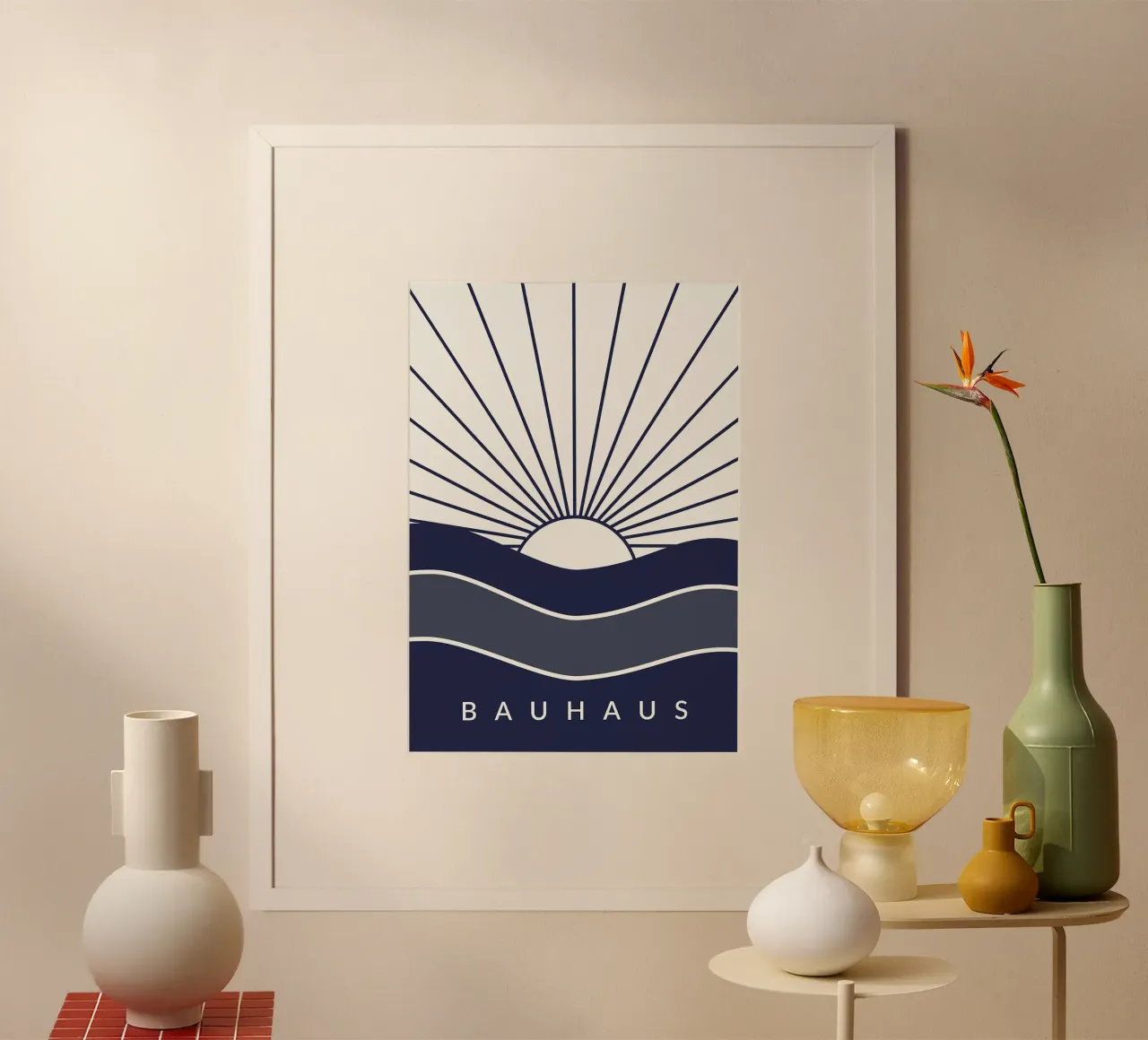 Bauhaus sole alba tramonto raggi poster da Janine P McGuire