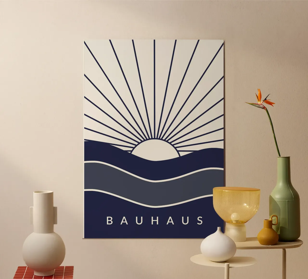 Bauhaus sole alba tramonto raggi poster da Janine P McGuire