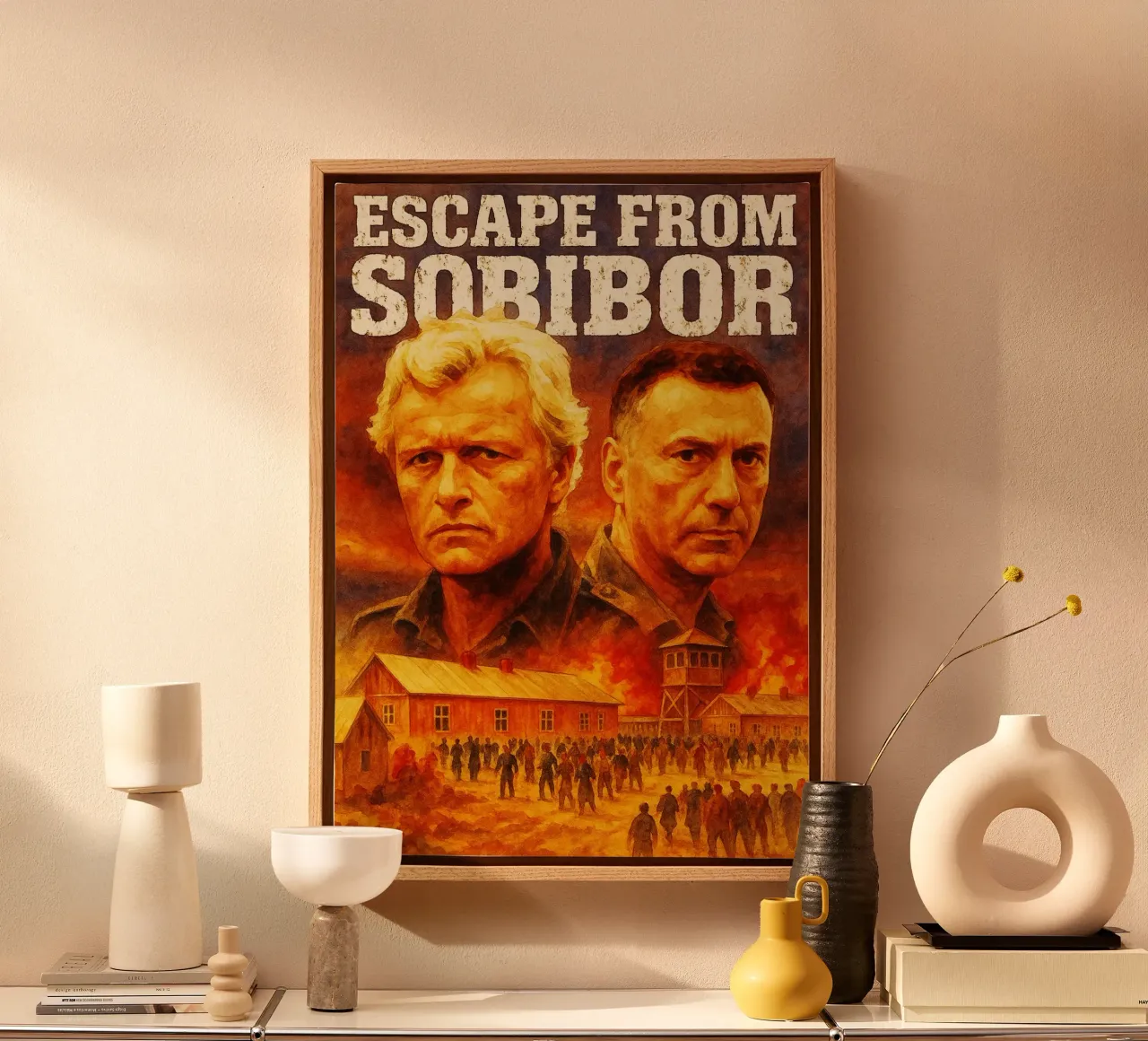 ontsnapping uit sobibor herschilderen verbeelding kunst canvas met Baklijst van SIQAYA