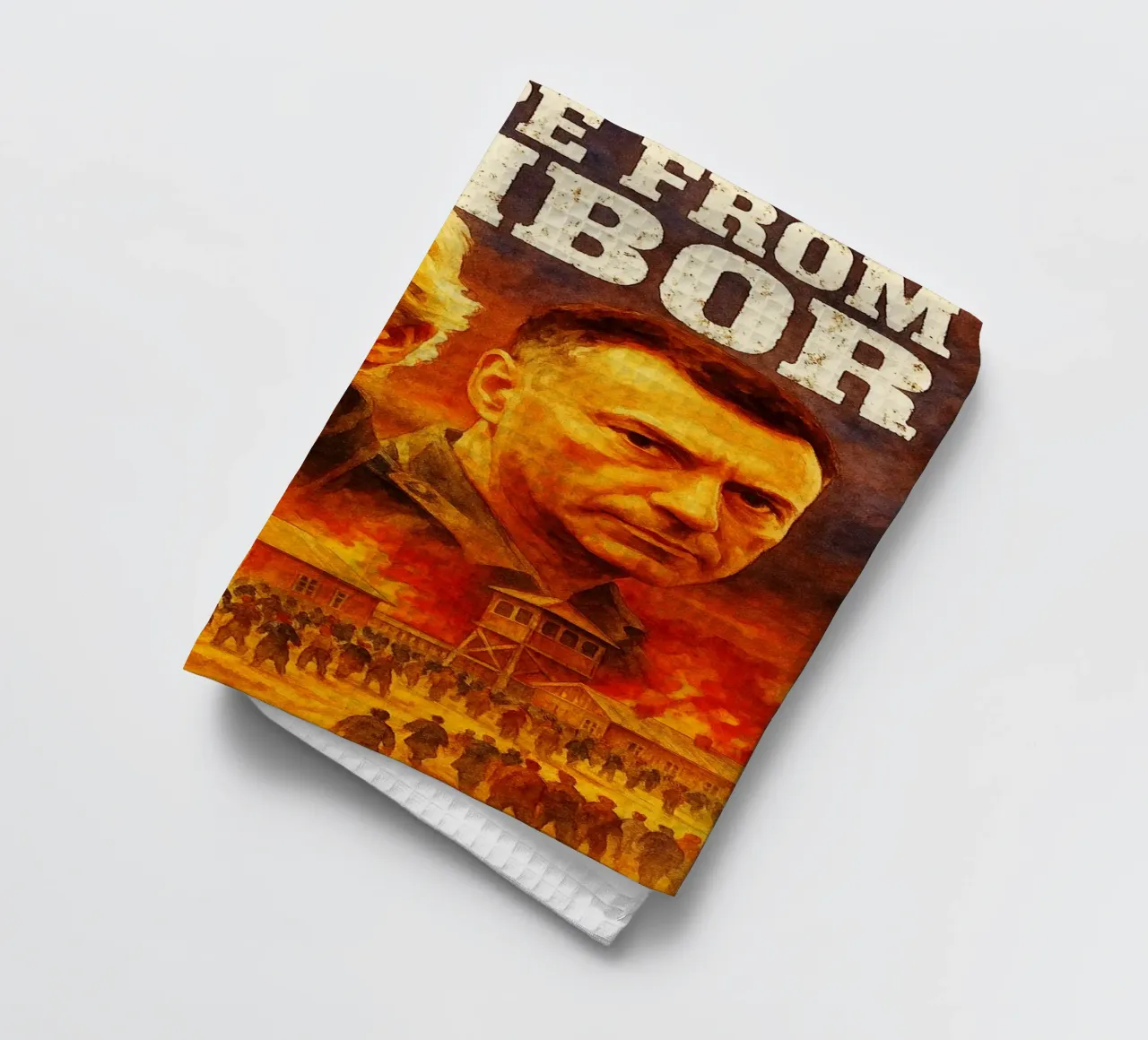 escape from sobibor repainting imagination art tea towel by SIQAYA