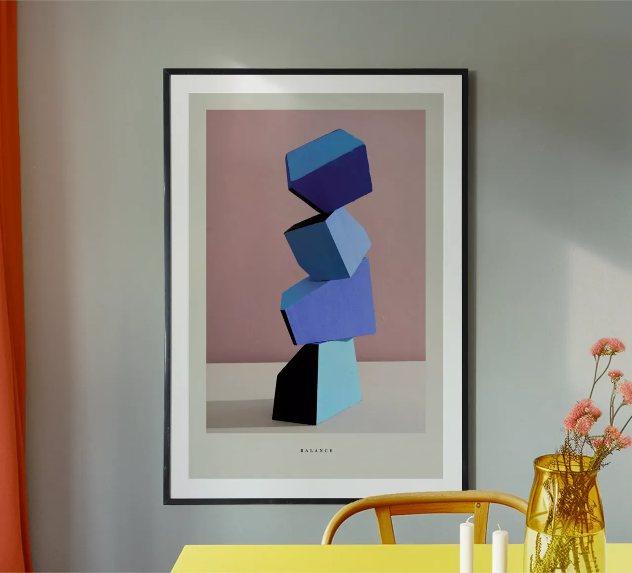 Balance II poster con telaio in alluminio da Graphite