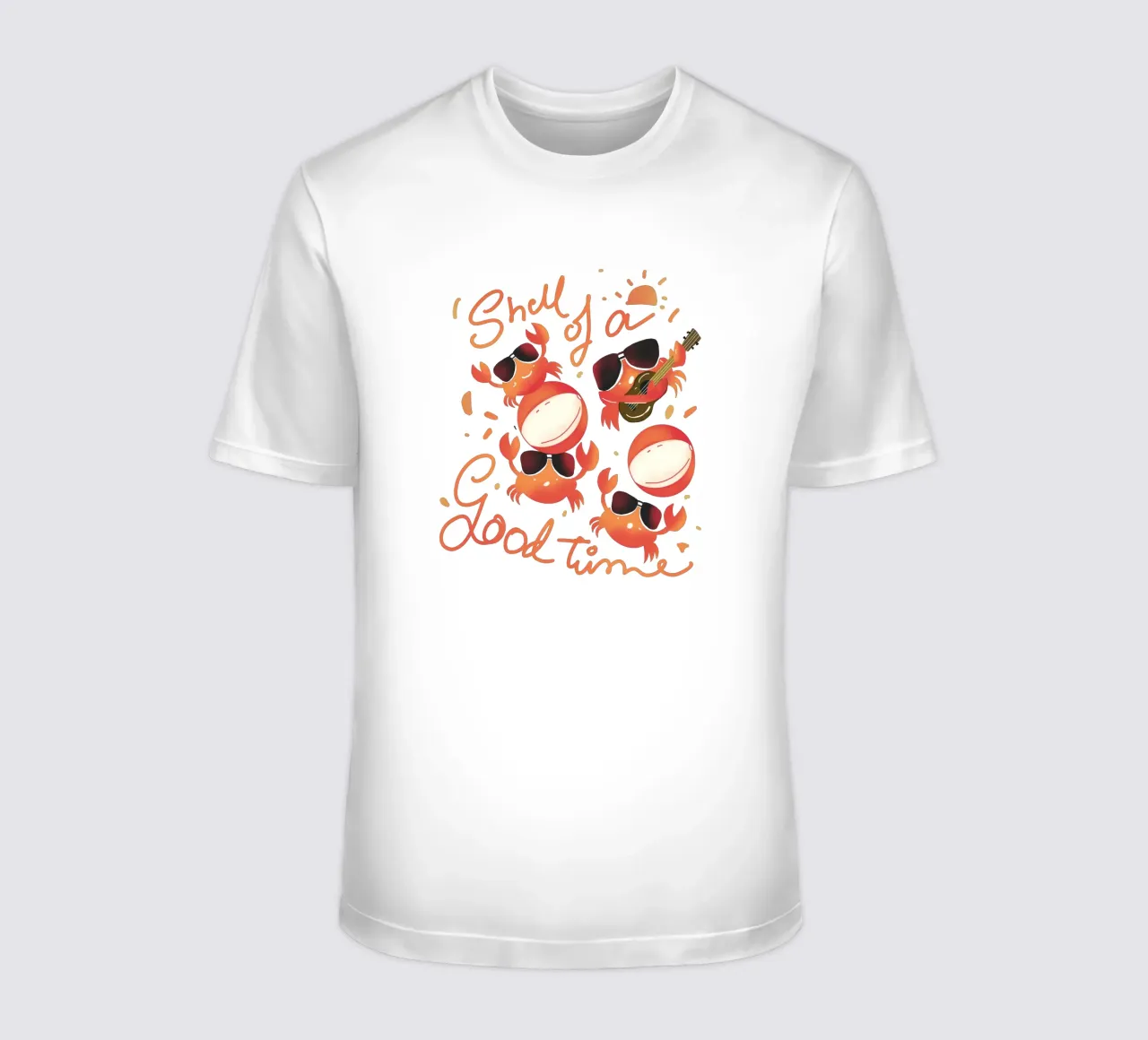 Granchi funky estivi in spiaggia t-shirt da Mitalim Designs