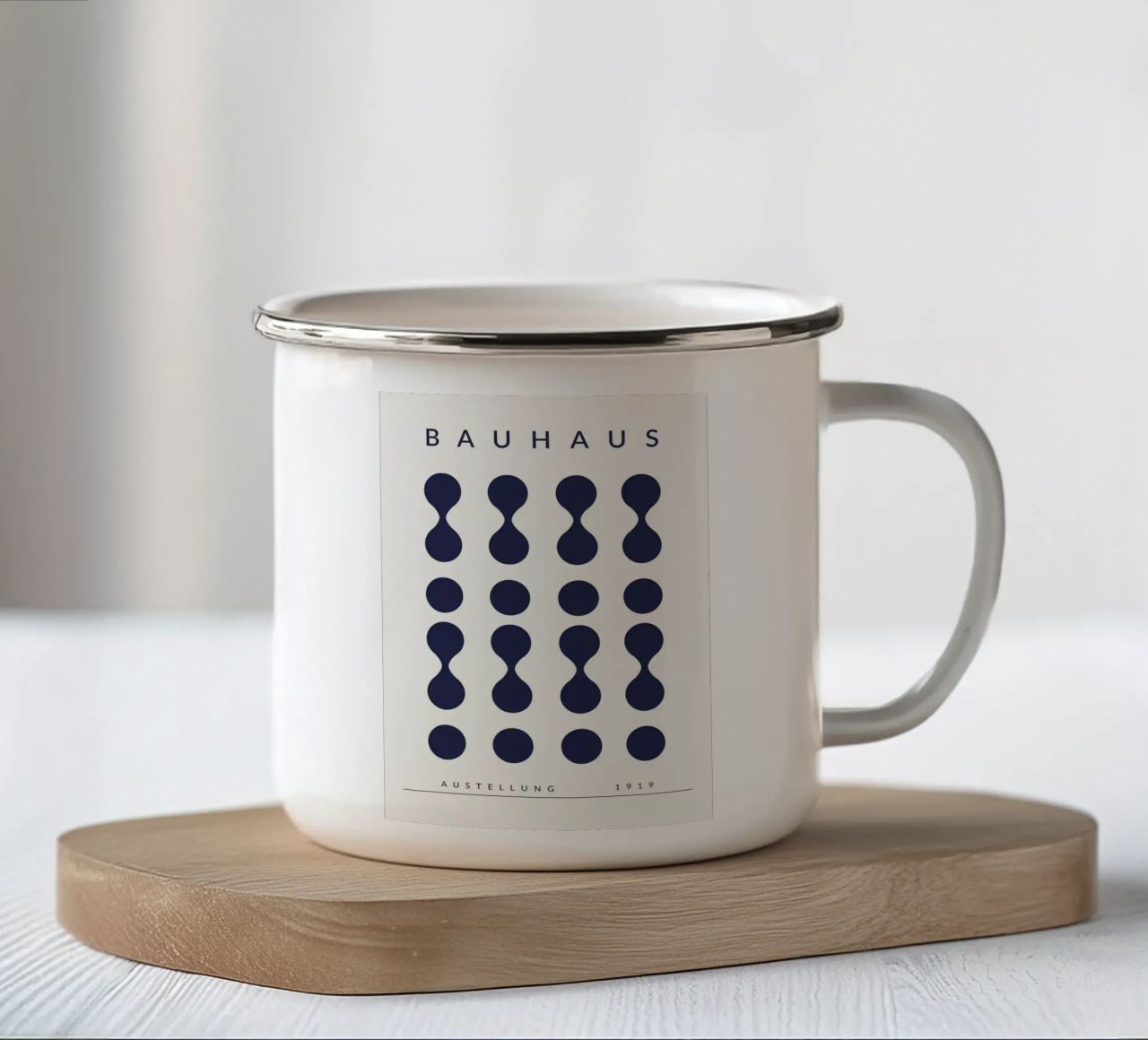 bauhaus astratto forme geometriche design minimalista tazza in smalto da Quinten Tibbetts-Minimalist