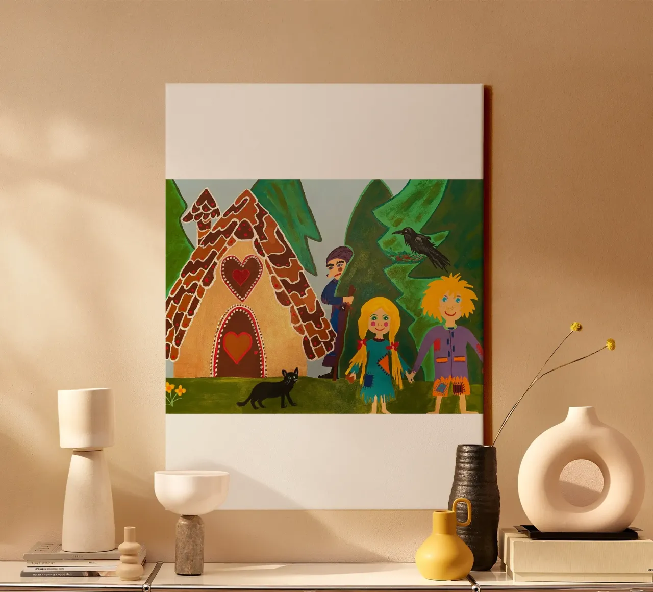 Hansel e Gretel tela con Cornice a cassetta da irenissima