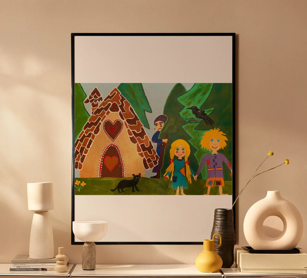 Hansel and Gretel poster with wooden frame by irenissima