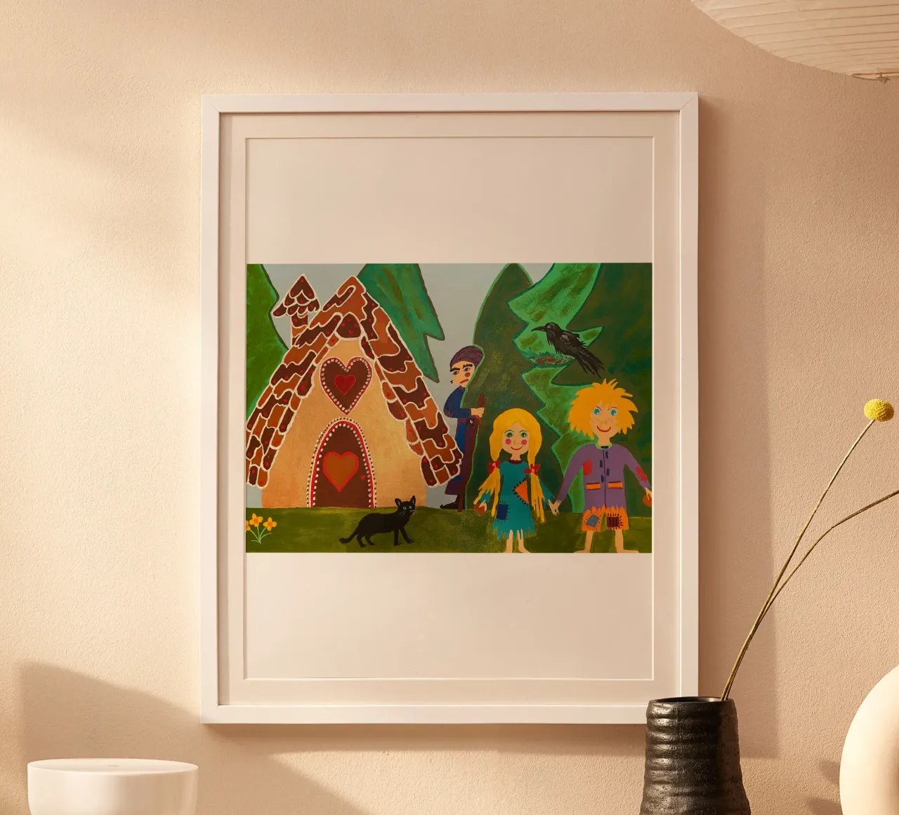 Hansel and Gretel poster with wooden frame by irenissima