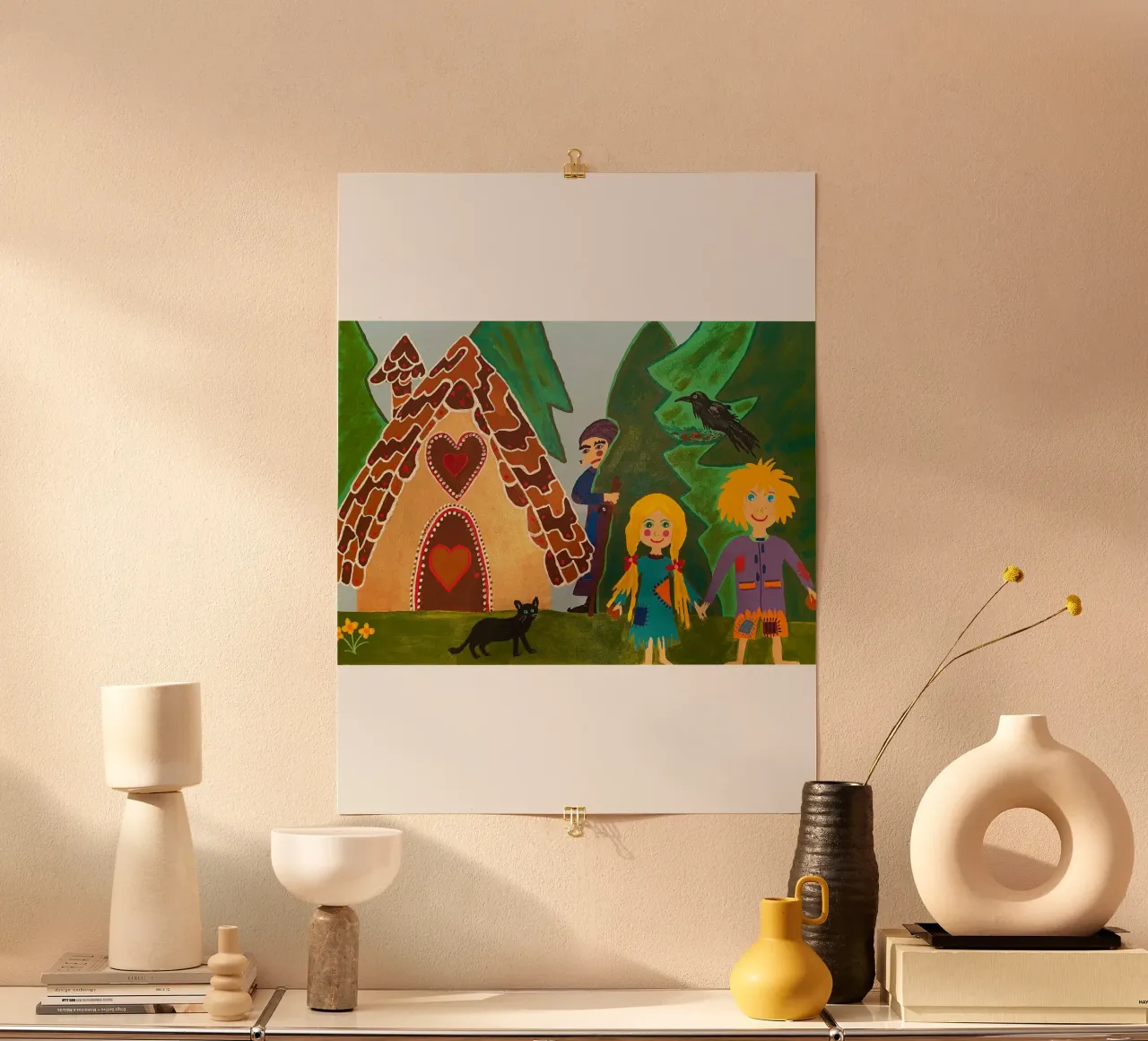 Hansel and Gretel poster with wooden frame by irenissima