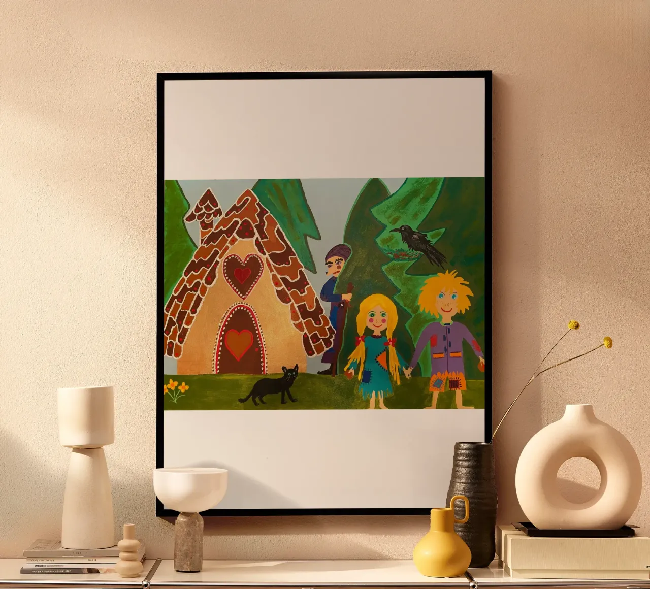 Hansel and Gretel poster with wooden frame by irenissima