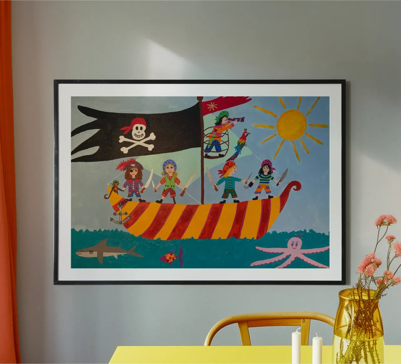 La nave pirata poster con telaio in plastica da irenissima