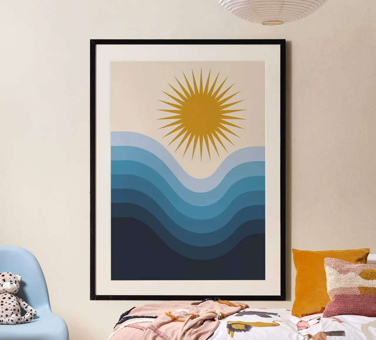 Bauhaus sole oceano onde luce solare poster da MinimalistPosterCharles