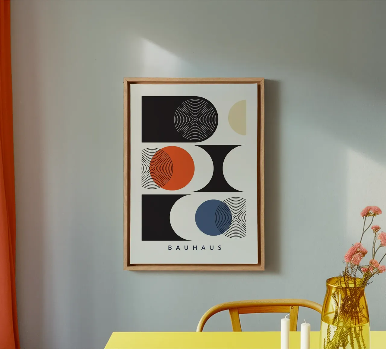 Bauhaus circle line geometry shape canvas by MinimalistPosterCharles