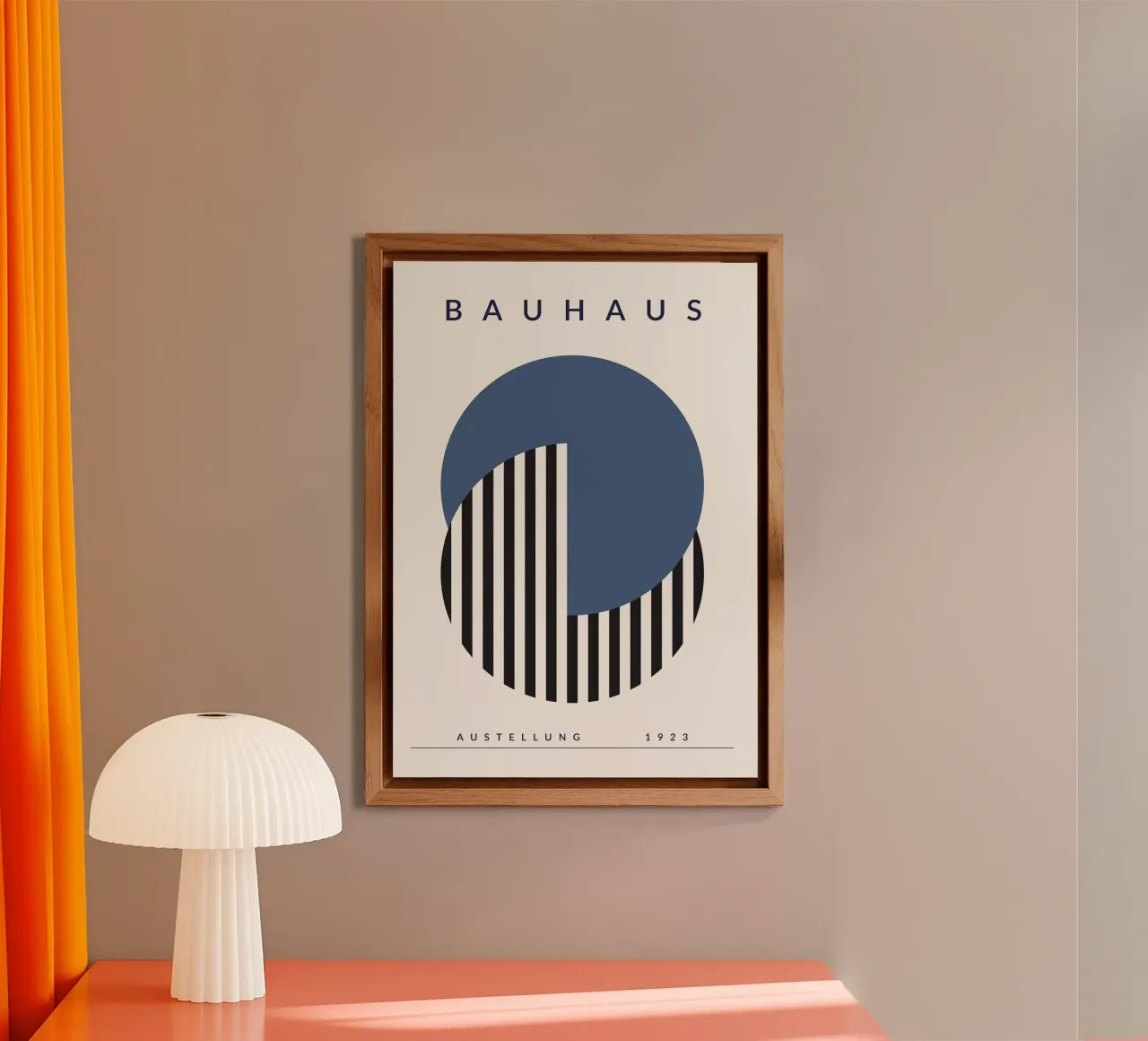 Bauhaus Kreis Halbkreis Streifen Alu-Dibond von MinimalistPosterCharles