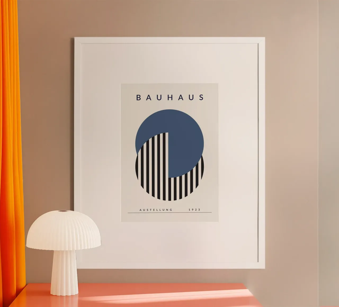 Bauhaus cerchio a righe semicircolari carta hahnemühle da MinimalistPosterCharles