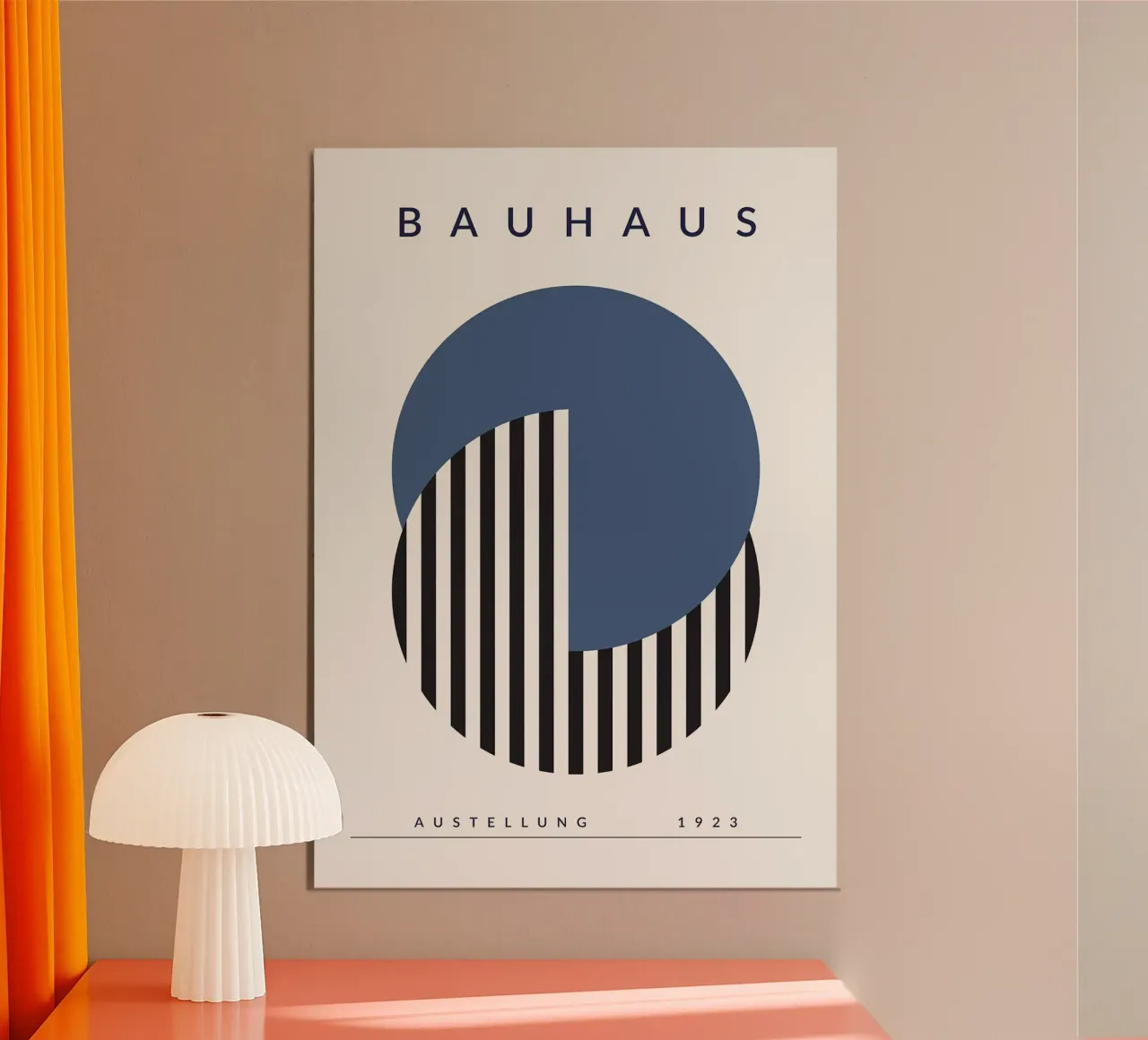 Bauhaus cerchio a righe semicircolari carta hahnemühle da MinimalistPosterCharles