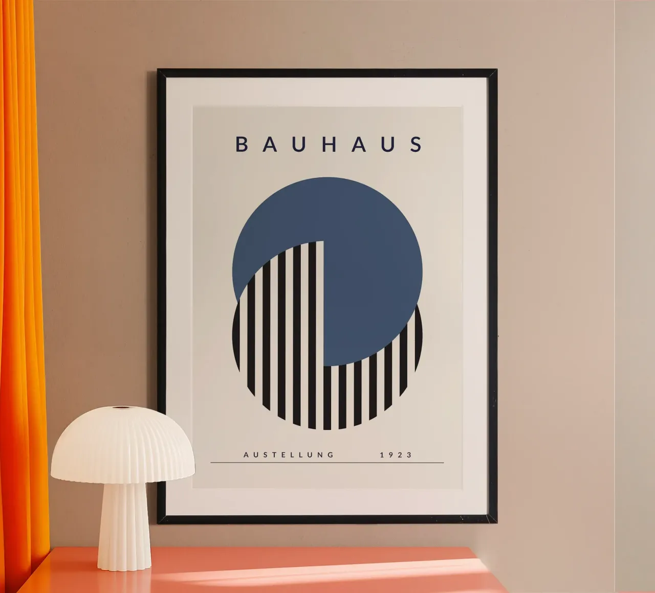 Bauhaus cerchio a righe semicircolari carta hahnemühle da MinimalistPosterCharles