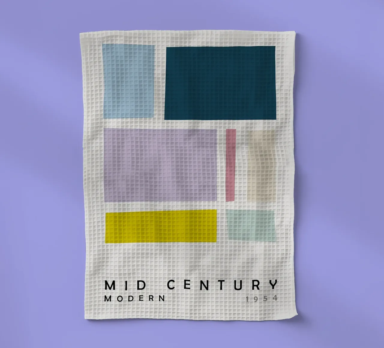 großer Text Jahr 1954 Mitte des Jahrhunderts Geschirrtuch von MinimalistPosterCharles
