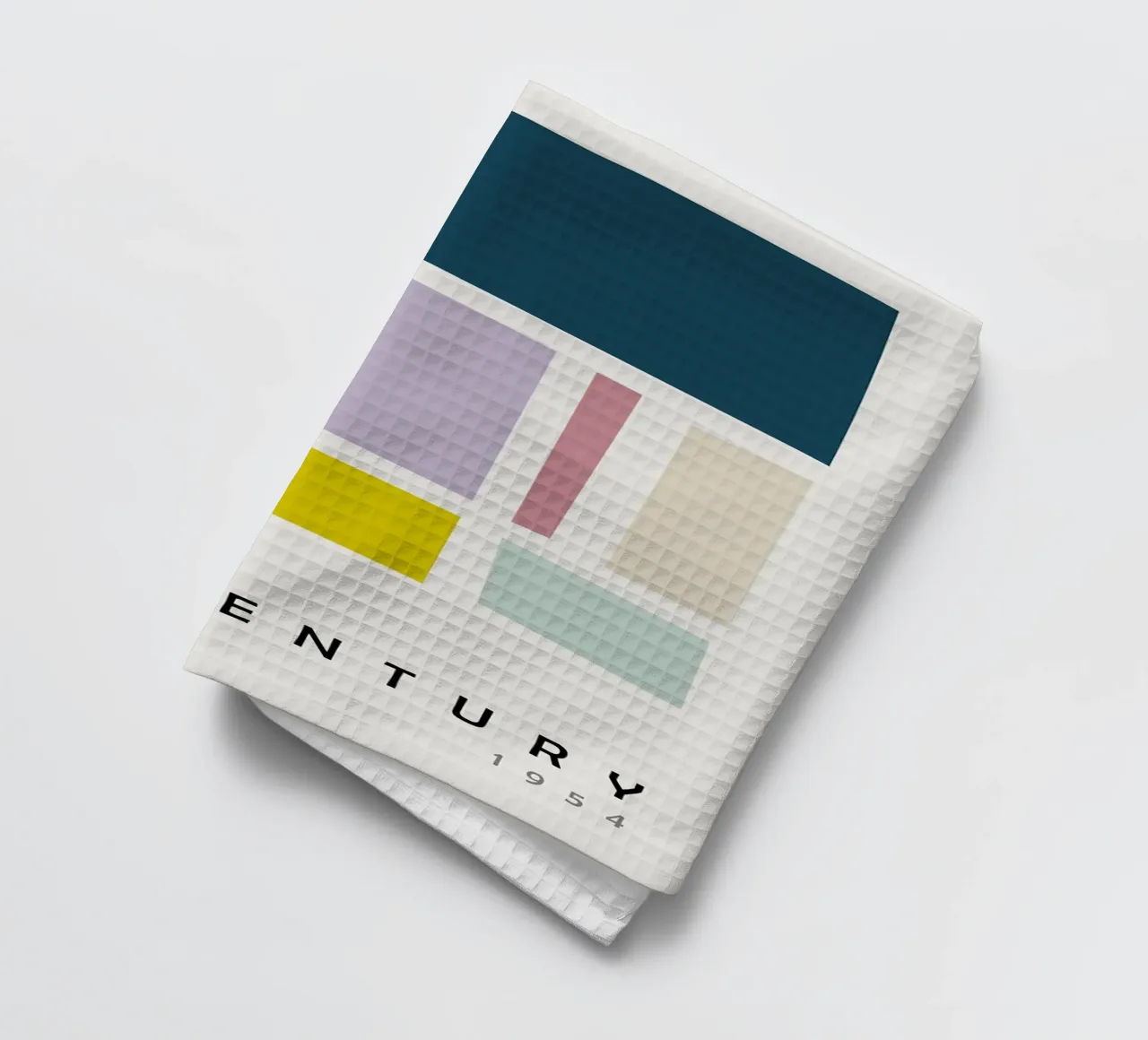 großer Text Jahr 1954 Mitte des Jahrhunderts Geschirrtuch von MinimalistPosterCharles