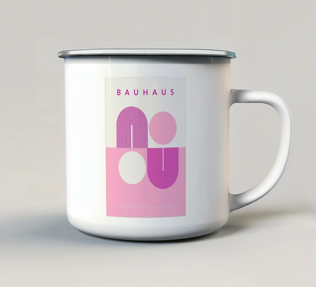 manifesto della mostra Bauhaus tazza in smalto da MinimalistPosterCharles