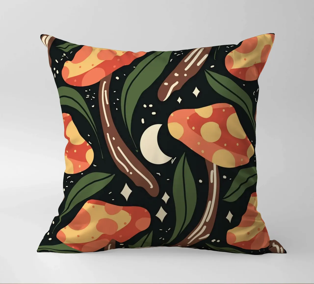 Funghi celesti divertenti cuscino da Mitalim Designs