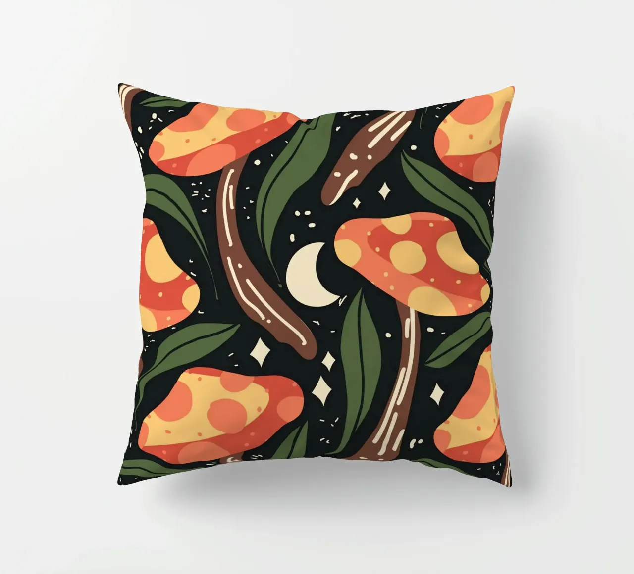 Funghi celesti divertenti cuscino da Mitalim Designs