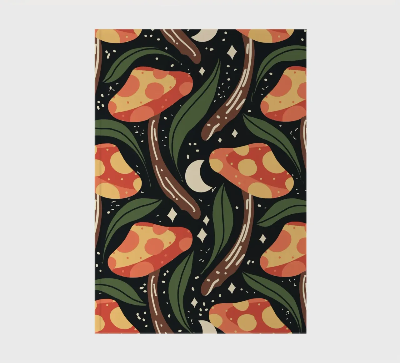 Funky Celestial Mushrooms notebook by Mitalim Designs