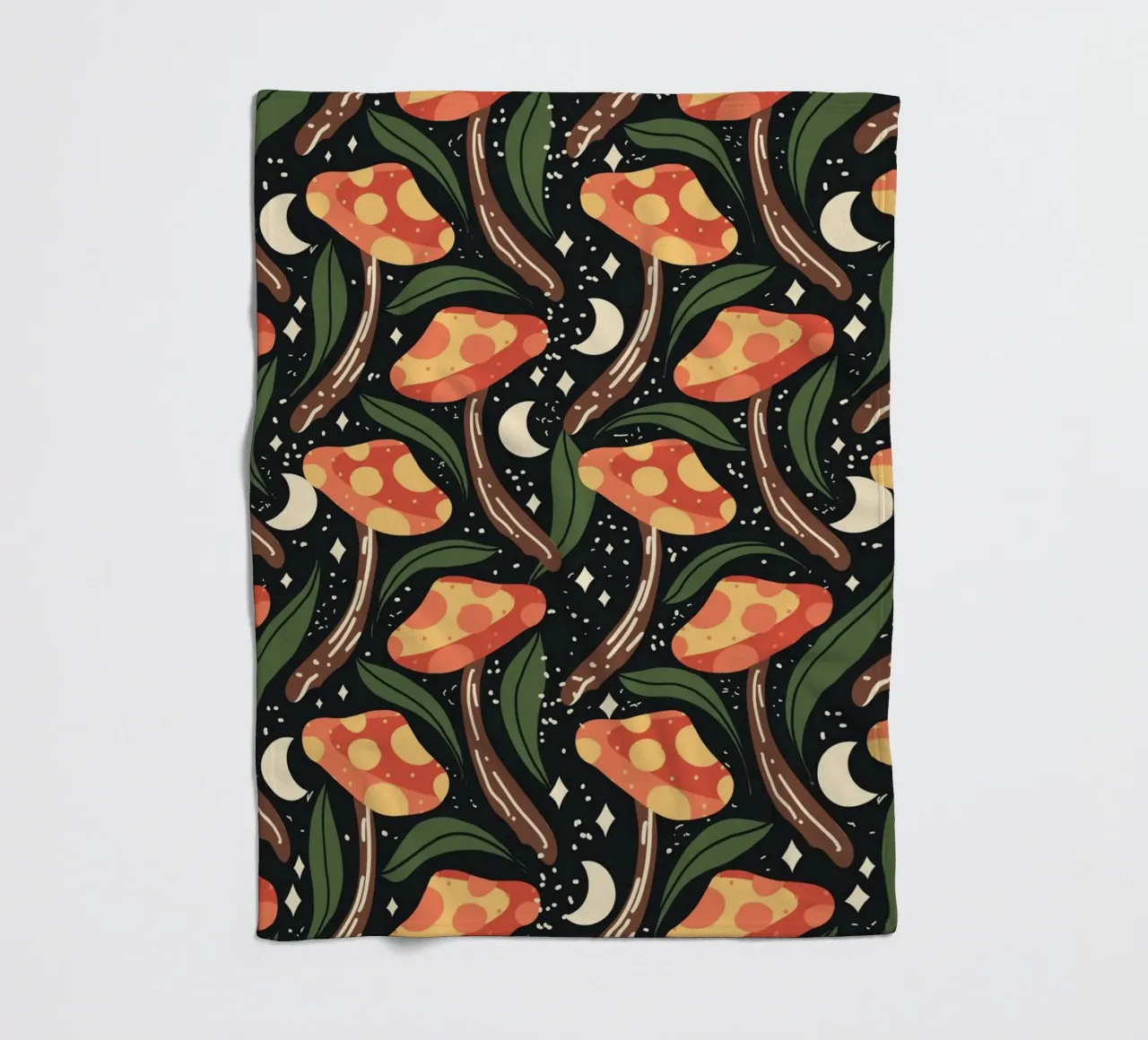 Funghi celesti divertenti coperta in pile da Mitalim Designs
