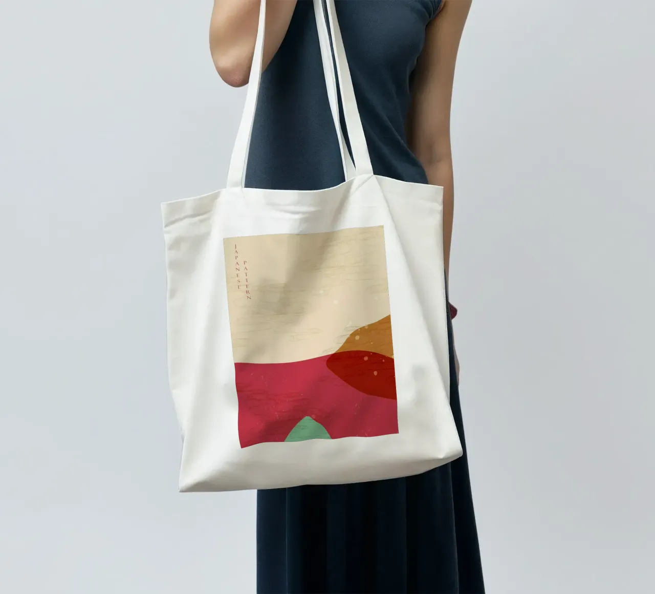 Japanese Pattern III borsa in juta da Pure