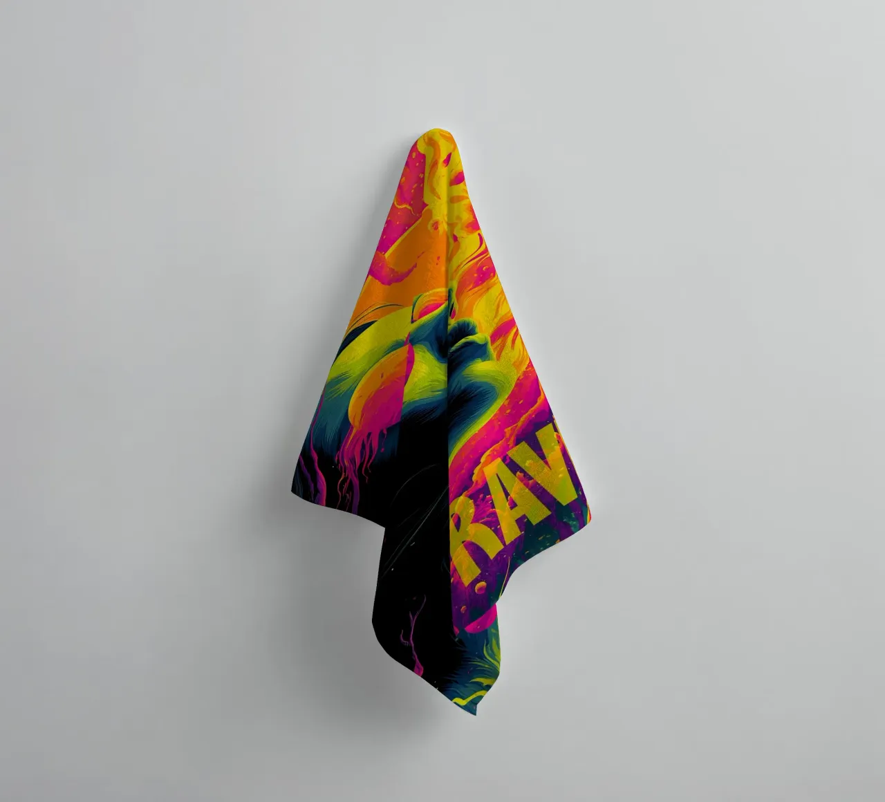 The Fire Of RAVE | Psychedelic Graphics toalla de baño de Autofocus