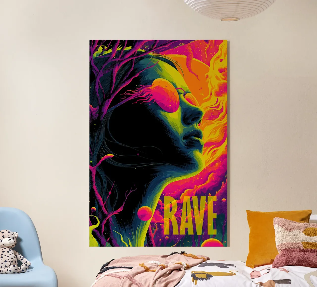 The Fire Of RAVE | Psychedelic Graphics metacrilato de Autofocus
