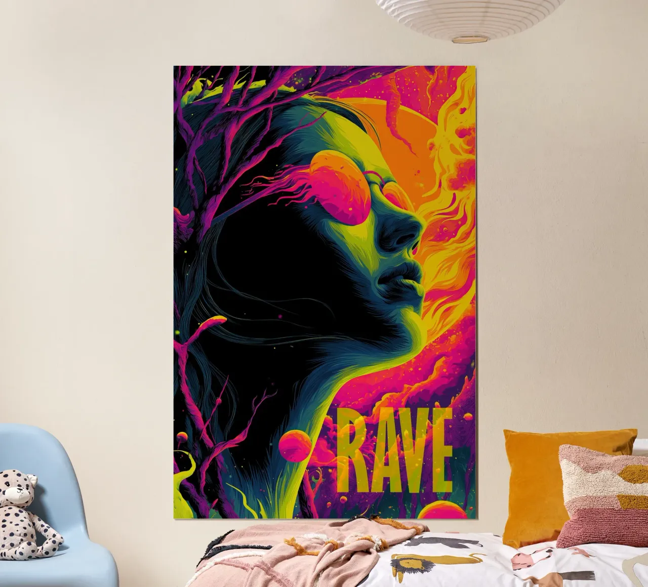 The Fire Of RAVE | Psychedelic Graphics Poster von Autofocus
