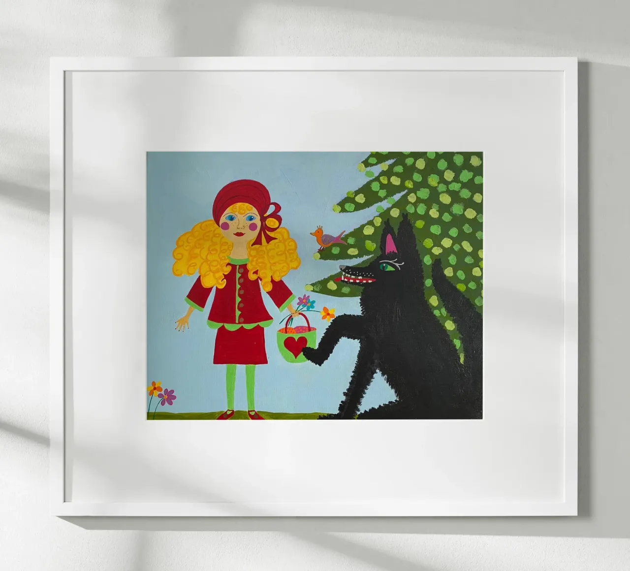 Little Red Riding Hood poster with wooden frame by irenissima