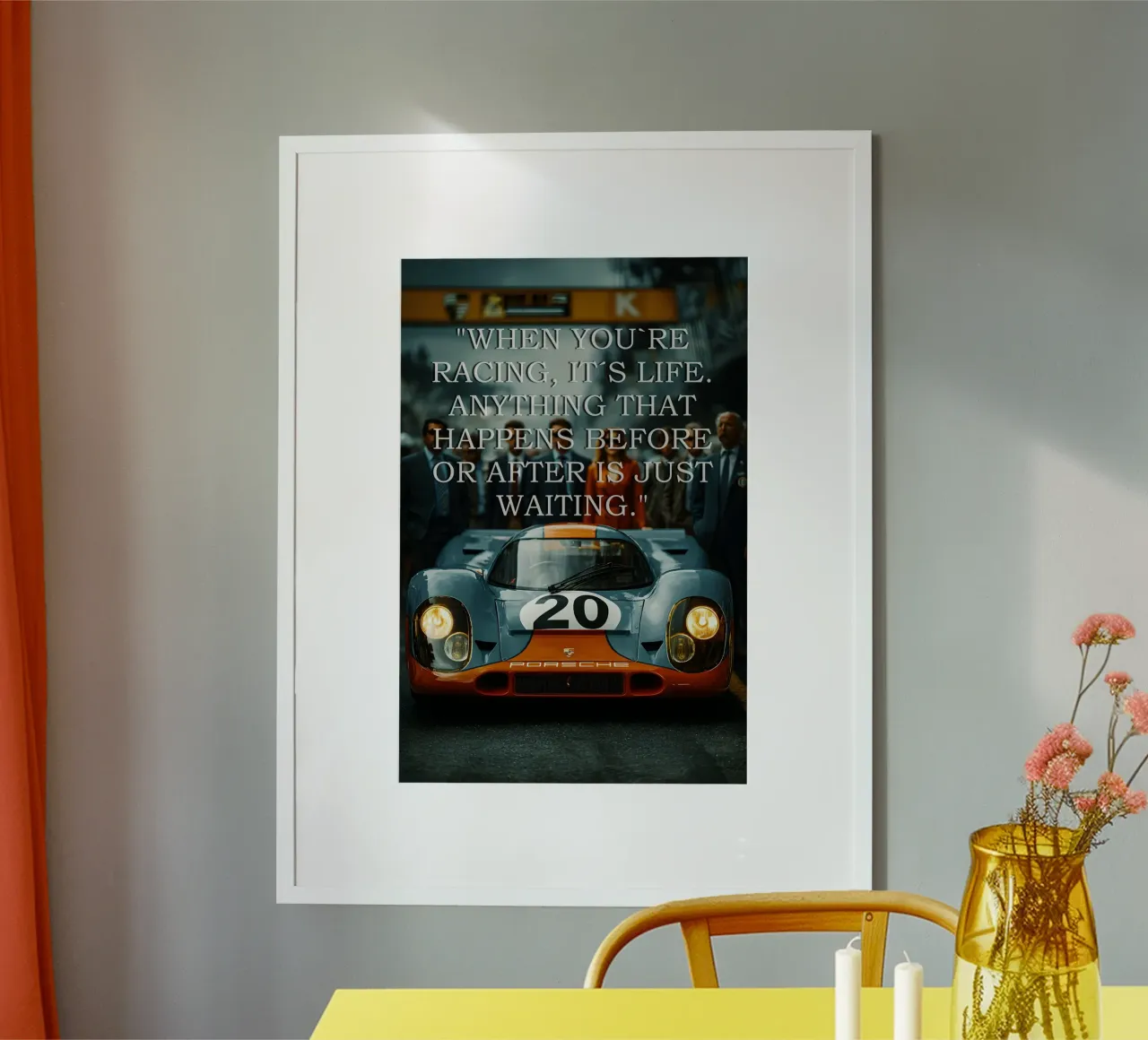 In attesa della gara poster con telaio in plastica da M-Ulrich-Digital Art