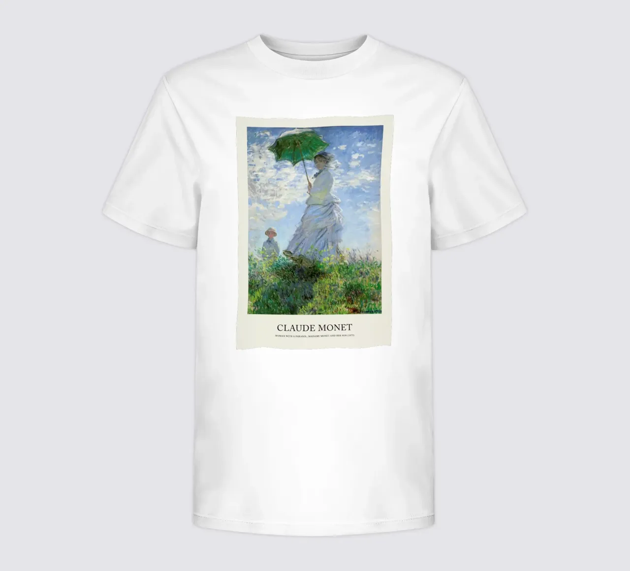 Monet - Woman with a Parasol kinder t-shirt van Vintage by JUNIQE