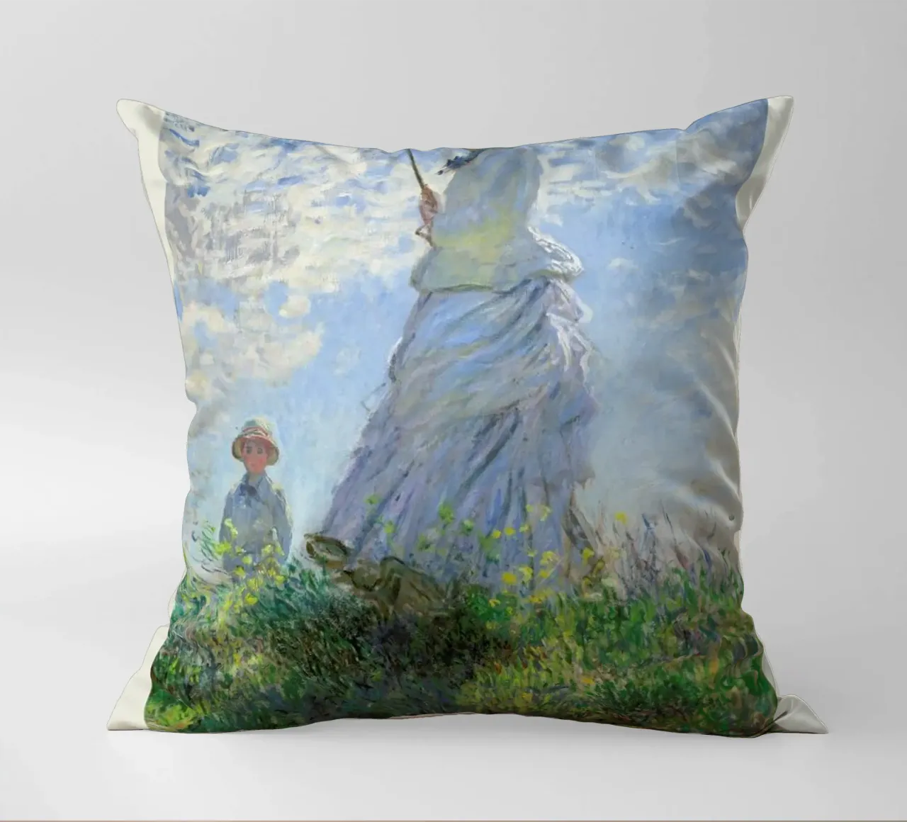 Monet - Woman with a Parasol cuscino da Vintage by JUNIQE