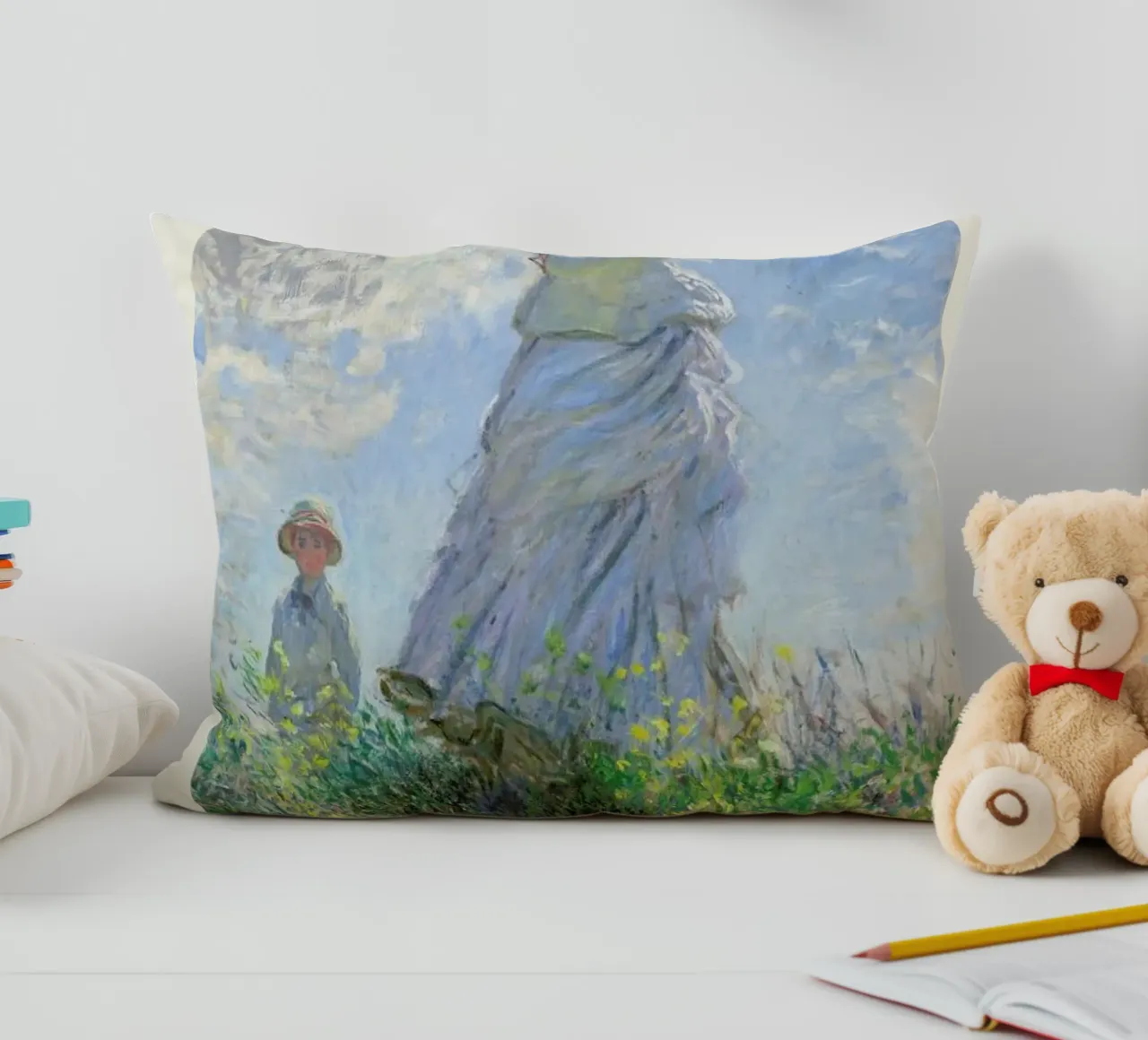 Monet - Woman with a Parasol cuscino da Vintage by JUNIQE