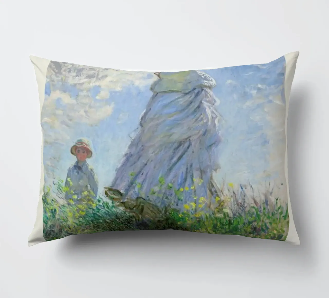 Monet - Woman with a Parasol cuscino da Vintage by JUNIQE