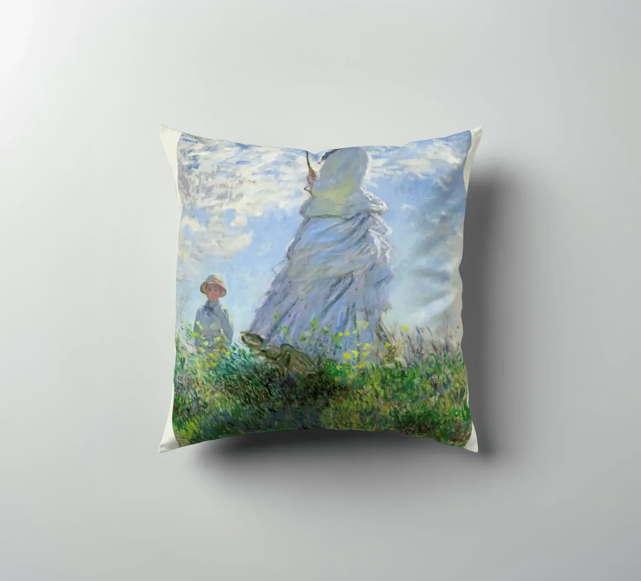 Monet - Woman with a Parasol cuscino da Vintage by JUNIQE