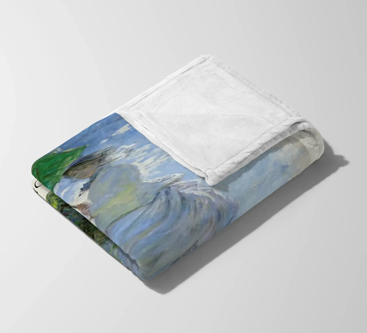 Monet - Woman with a Parasol fleece blanket by Vintage by JUNIQE