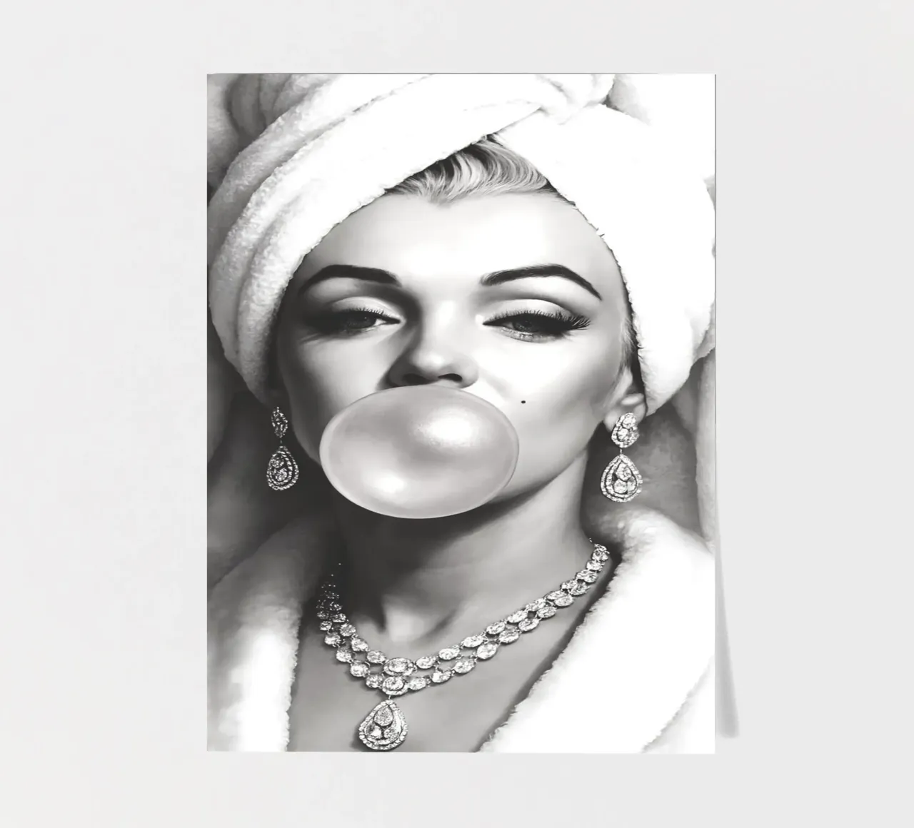 Marilyn Monroe Bubble Gum Black And White sticker sheet by ARTOMATIC