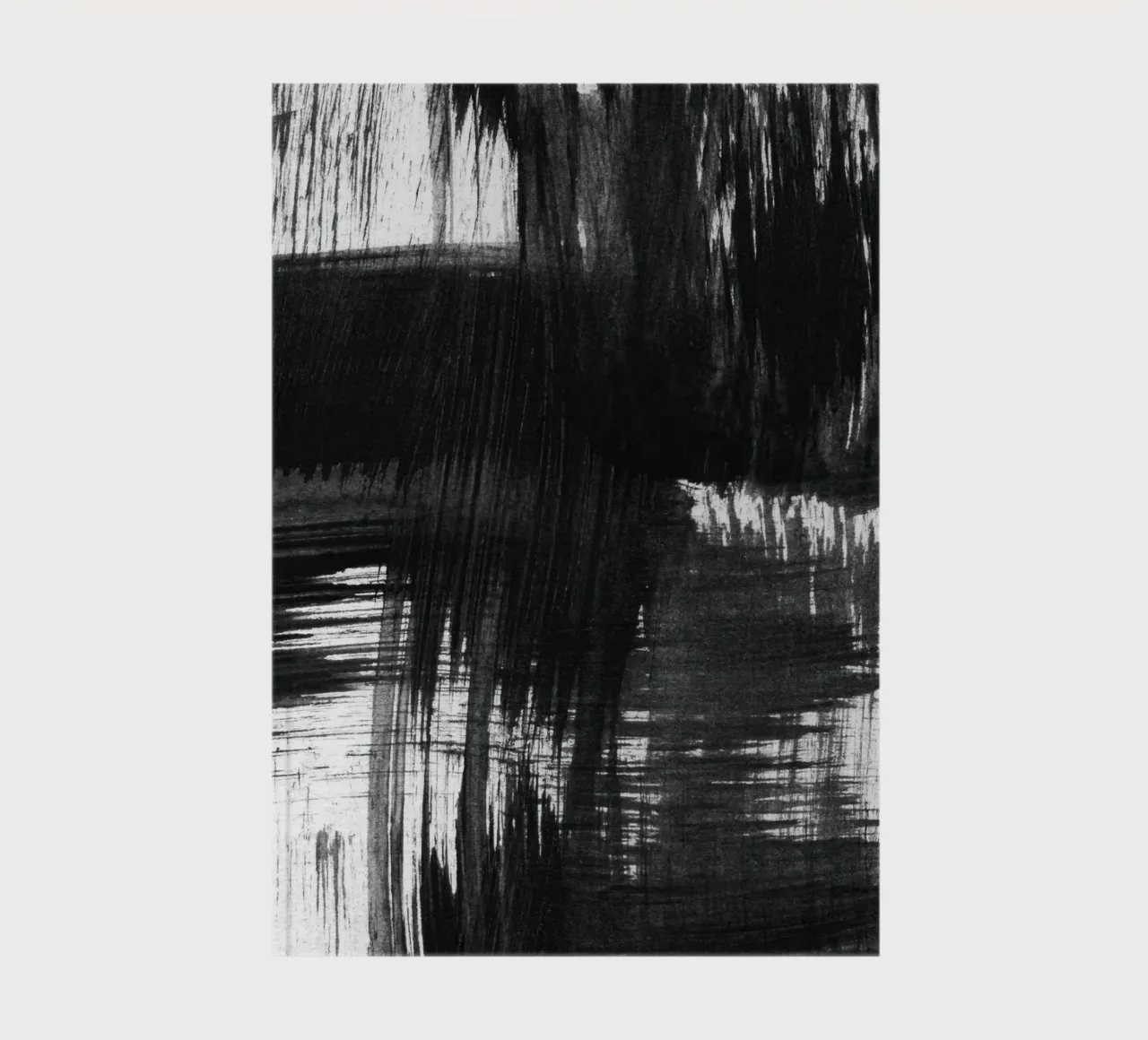 Strokes 27 | Black Expressive Brushstroke Abstract notebook by sabidussi