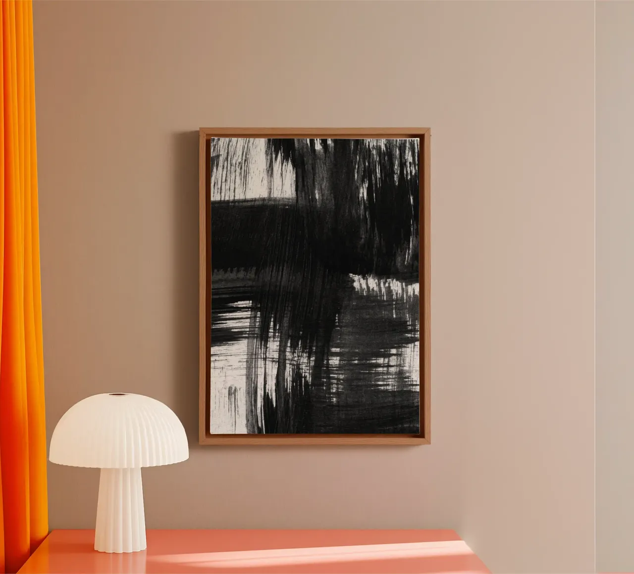 Strokes 27 | Black Expressive Brushstroke Abstract tela con Cornice a cassetta da sabidussi