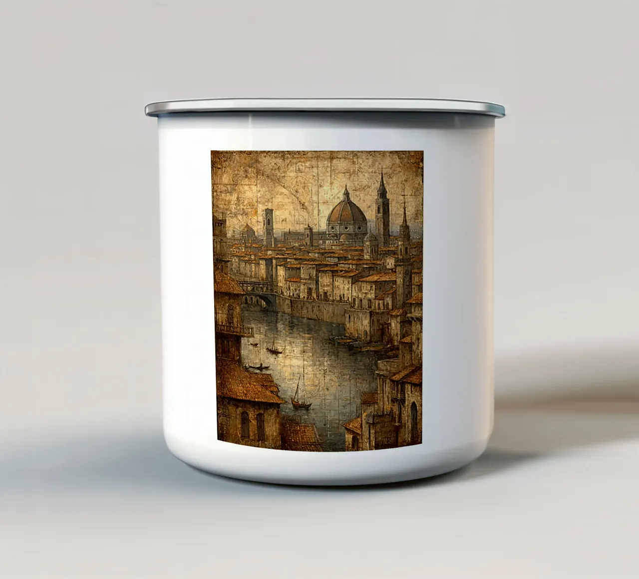 Firenze storica tazza in smalto da M-Ulrich-Digital Art