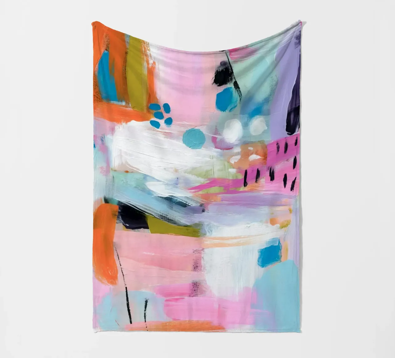 Colourful with love fleece blanket by Carinaprint