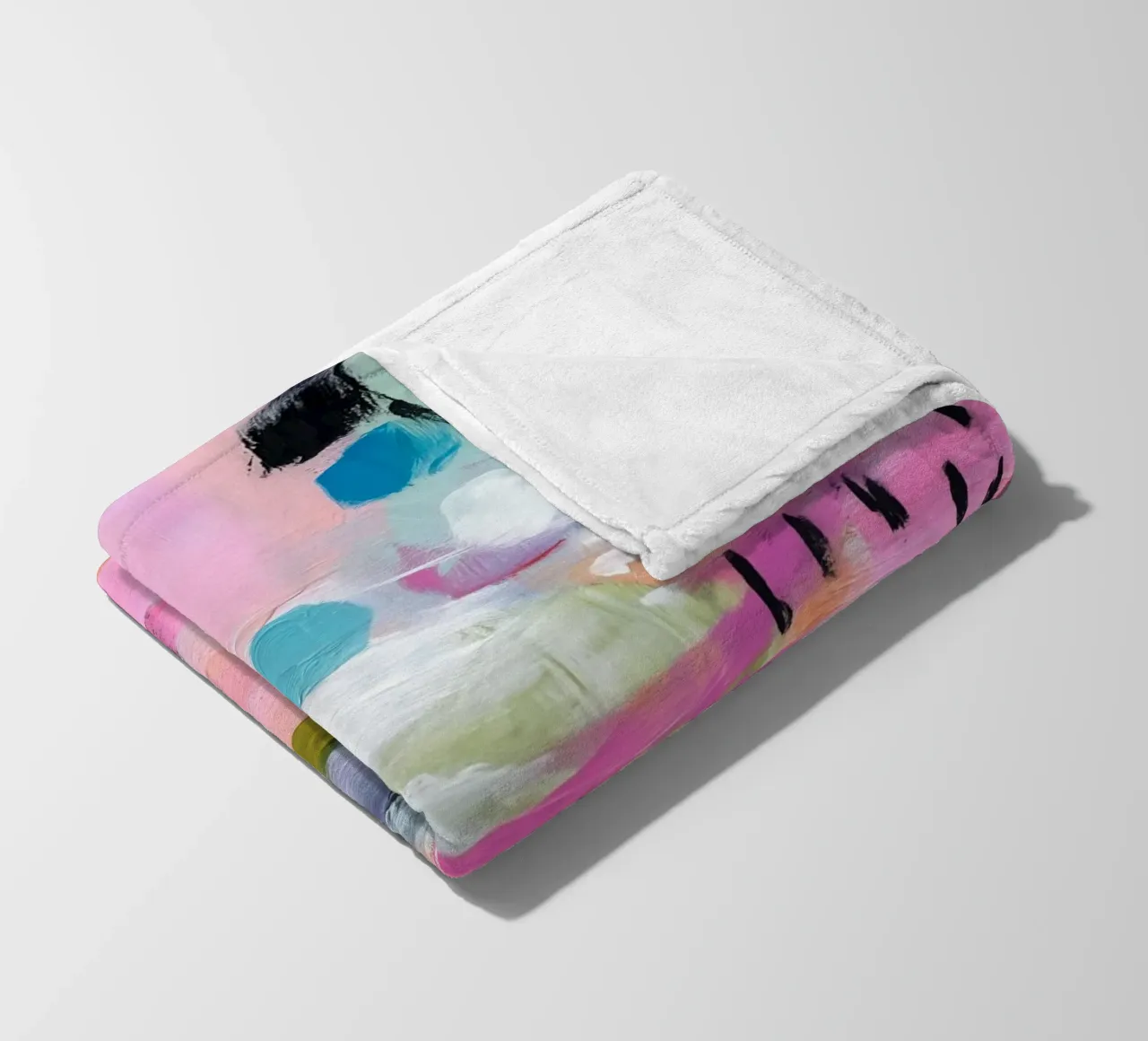 Colourful with love fleece blanket by Carinaprint