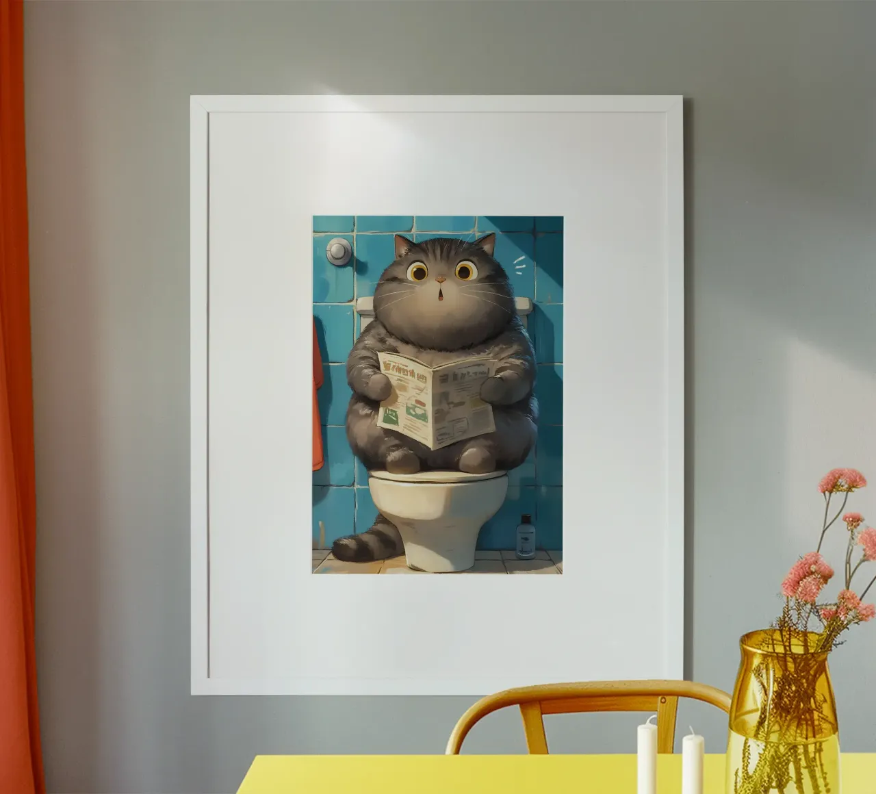 gato inodoro periódico baño hahnemühle de Kirsten C Nolan