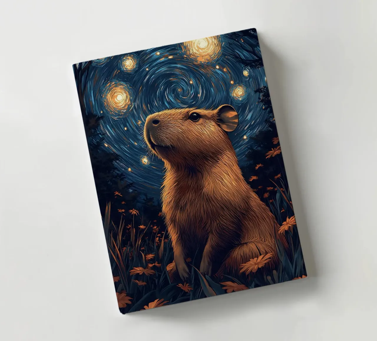 capybara fleurs ciel étoilé carnet de notes de Kirsten C Nolan