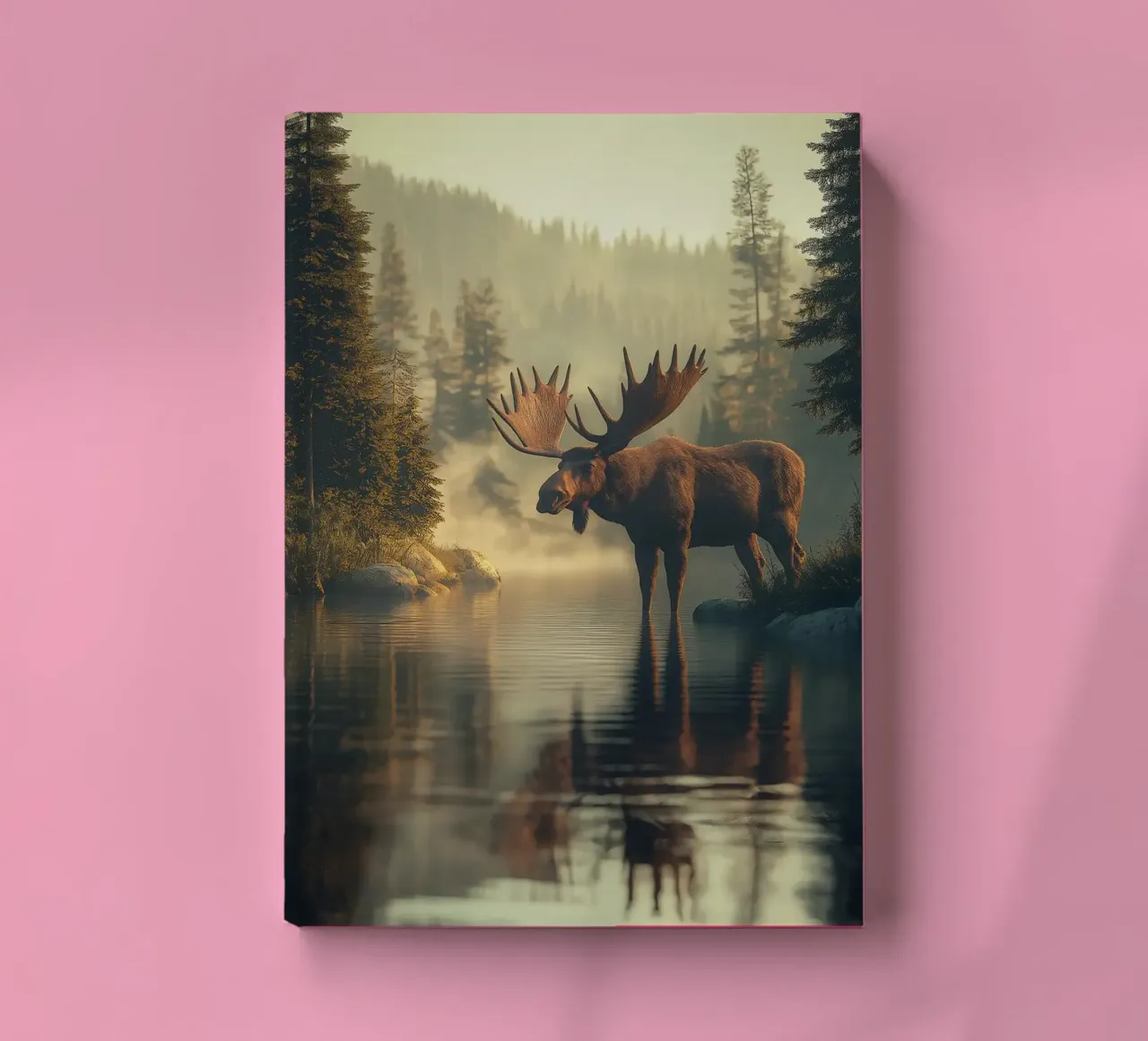 moose lake forest trees notebook by Kirsten C Nolan